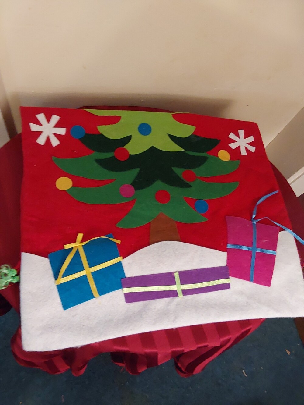 Hand-sewn Christmas Sack For Santa's Gifts, Large Felt Gifts Bag - Picture 4 of 5